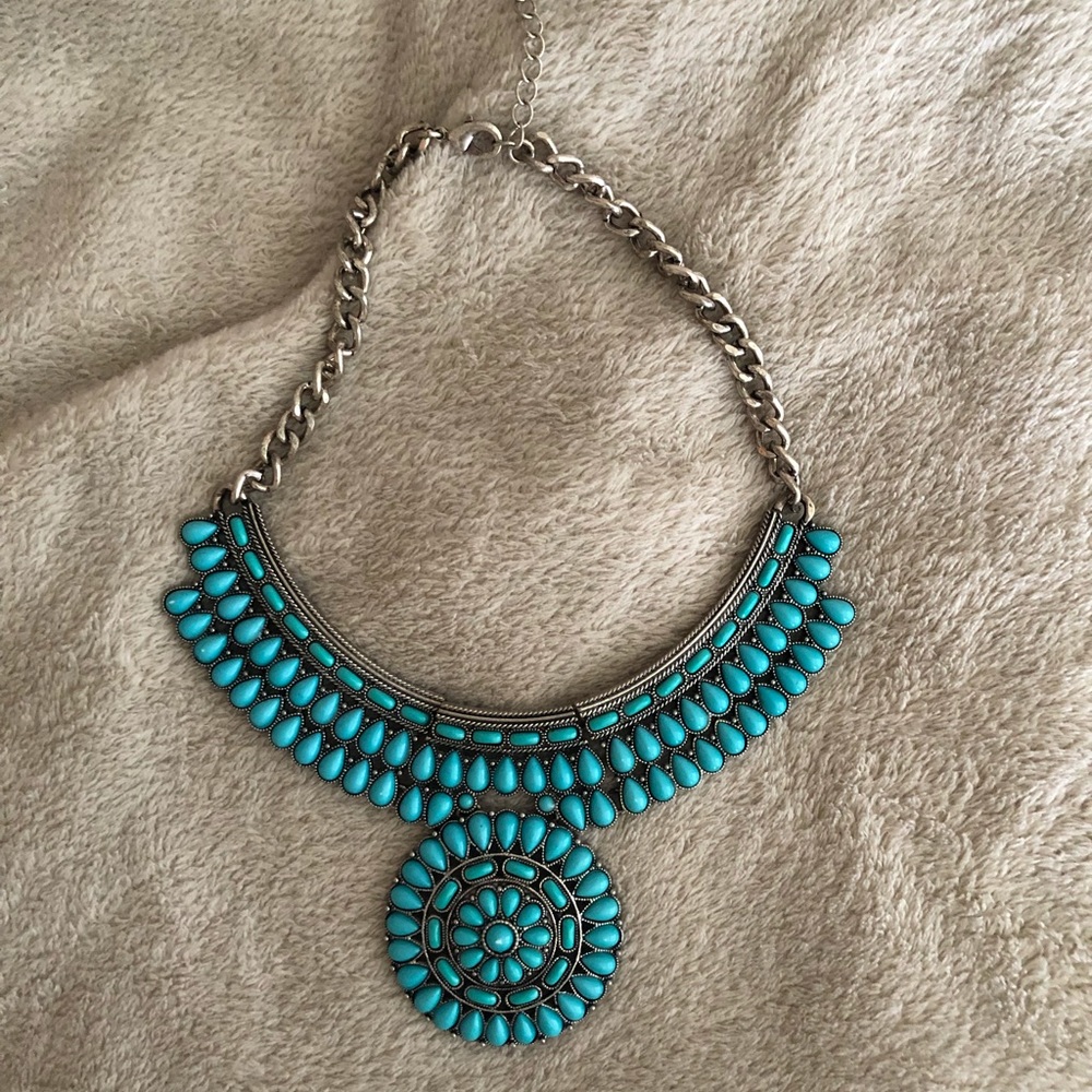 Blue statement necklace